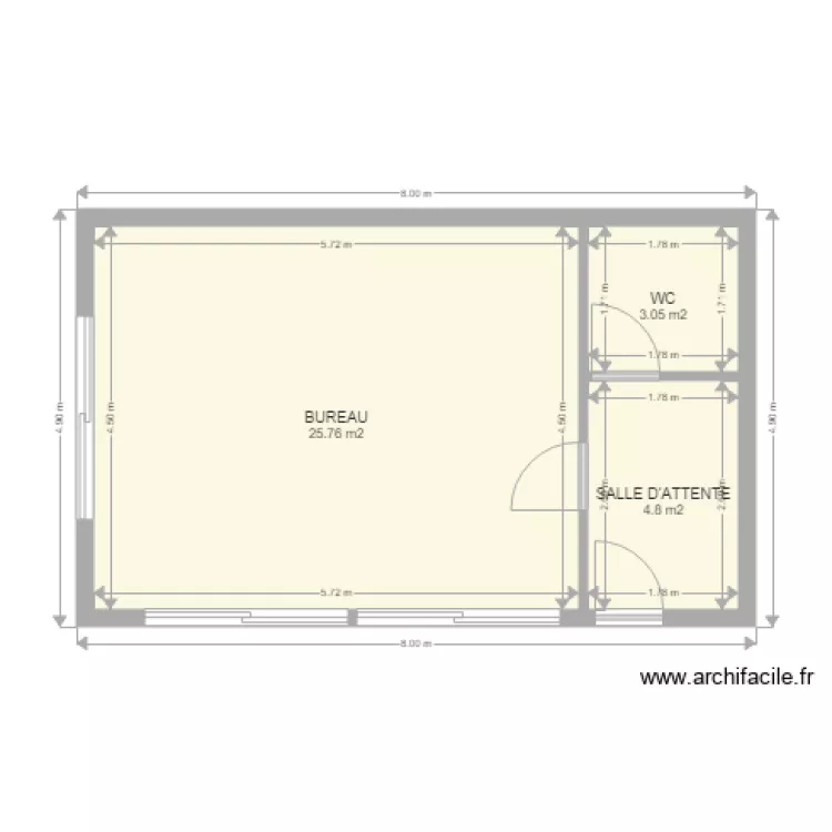 BUREAU BOIS. Plan de 