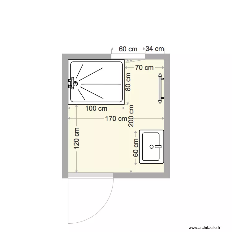 Salle de bain garçon. Plan de Salle de bain garçon. Plan de