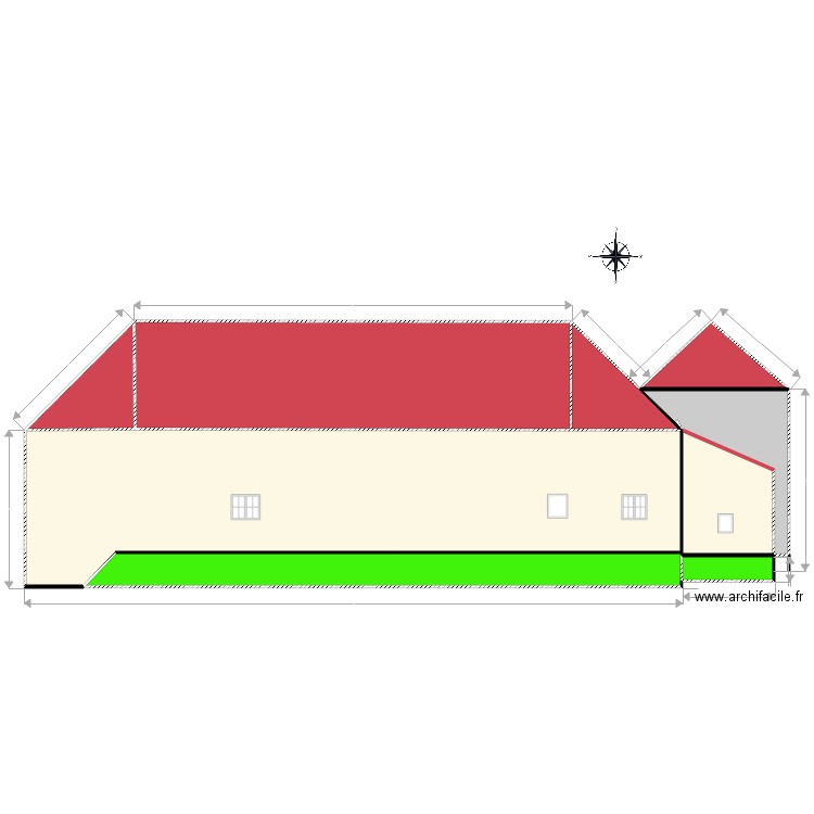 Façade  EST. Plan de 0 pièce et 0 m2