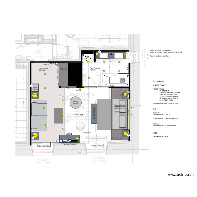 Chambre 6 nouveau. Plan de 0 pièce et 0 m2