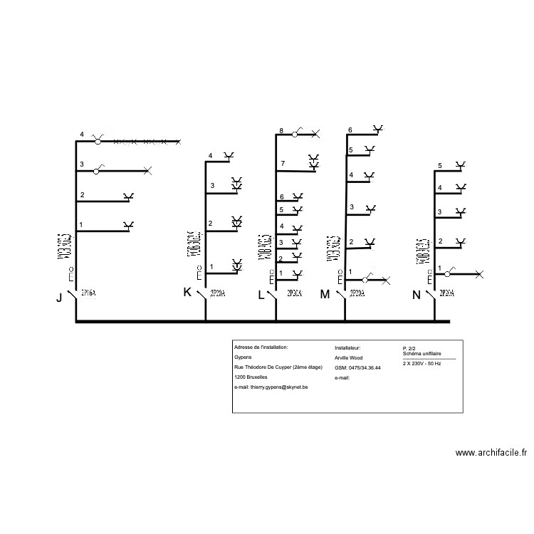 Theodore schéma unifilaire 2ème étage 2/2. Plan de 0 pièce et 0 m2