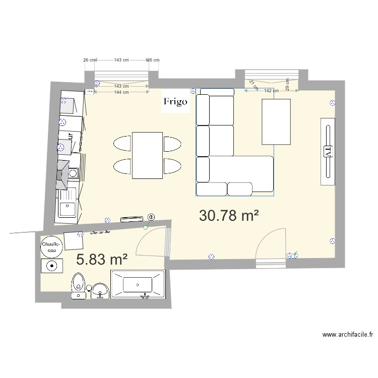 projet elau food bourgueil 1er appartement 1. Plan de 0 pièce et 0 m2