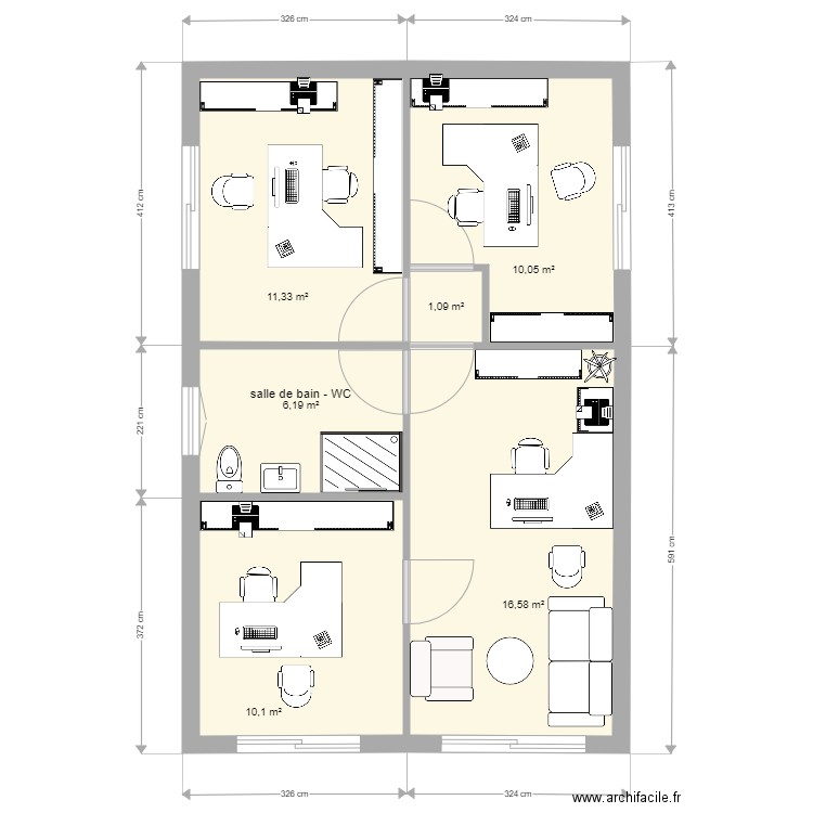 BUREAUX. Plan de 0 pièce et 0 m2