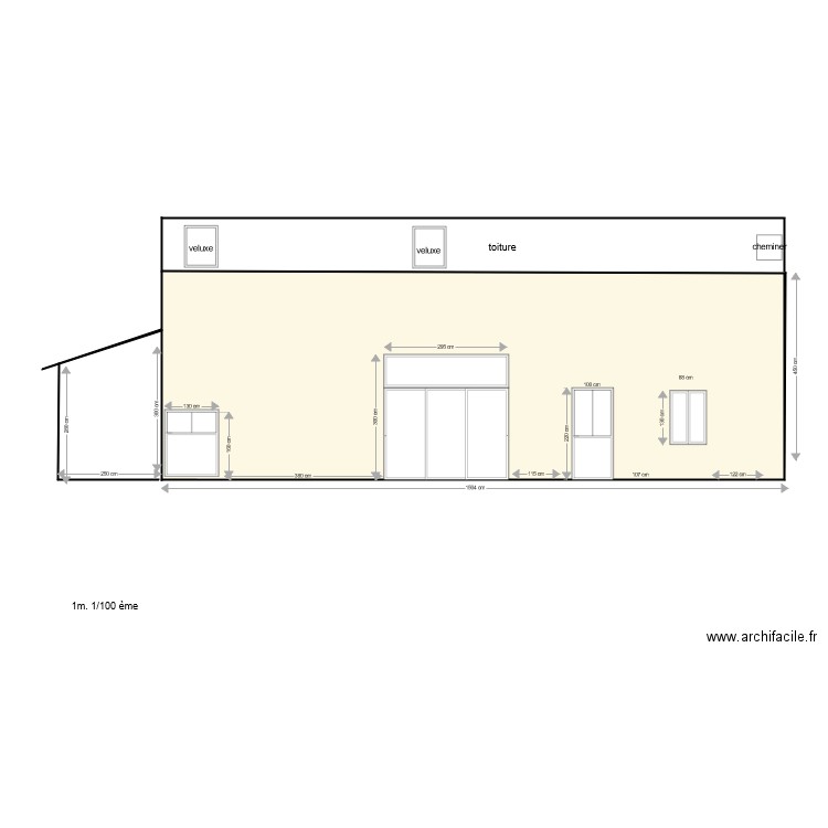 facade vue de face. Plan de 0 pièce et 0 m2