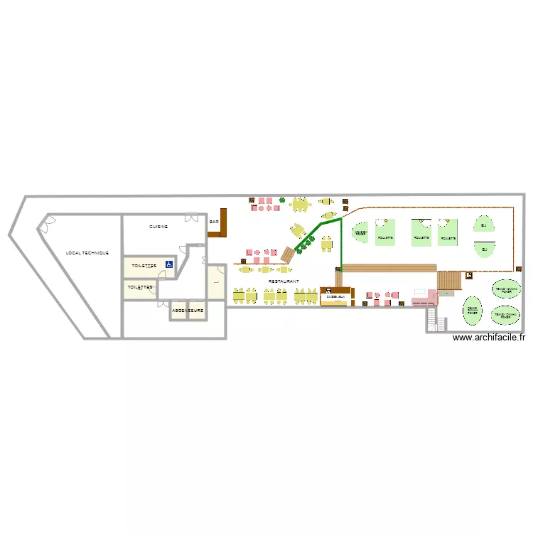 Plan Actuel du Toit terrasse. Plan de 