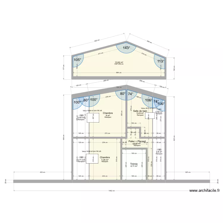 RINAUDO R+1. Plan de 