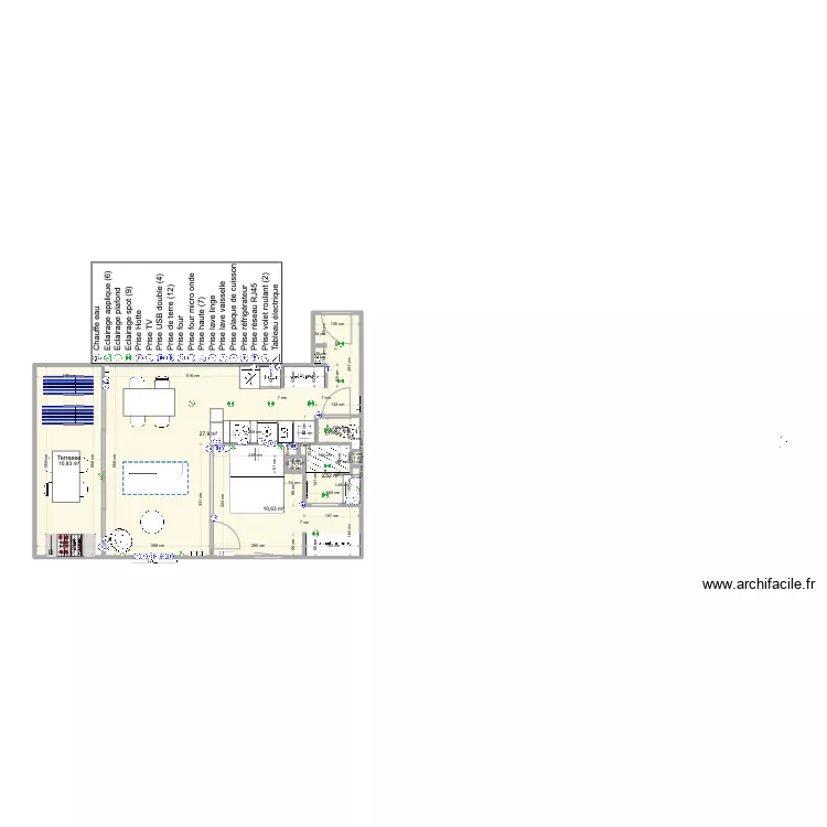 Santa Clara 2 face mer avec meuble V1.3. Plan de 