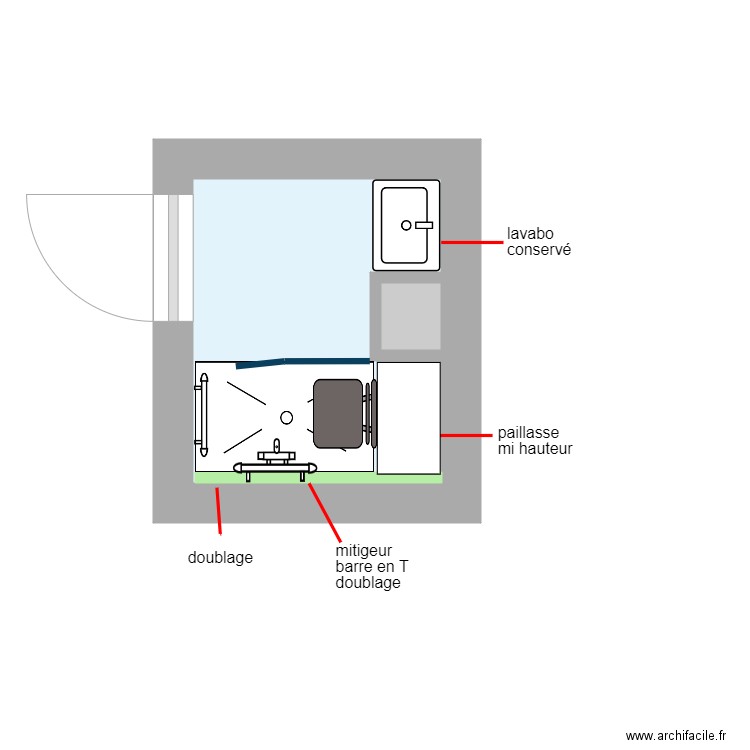 clairicia..0.. Plan de 2 pièces et 3 m2