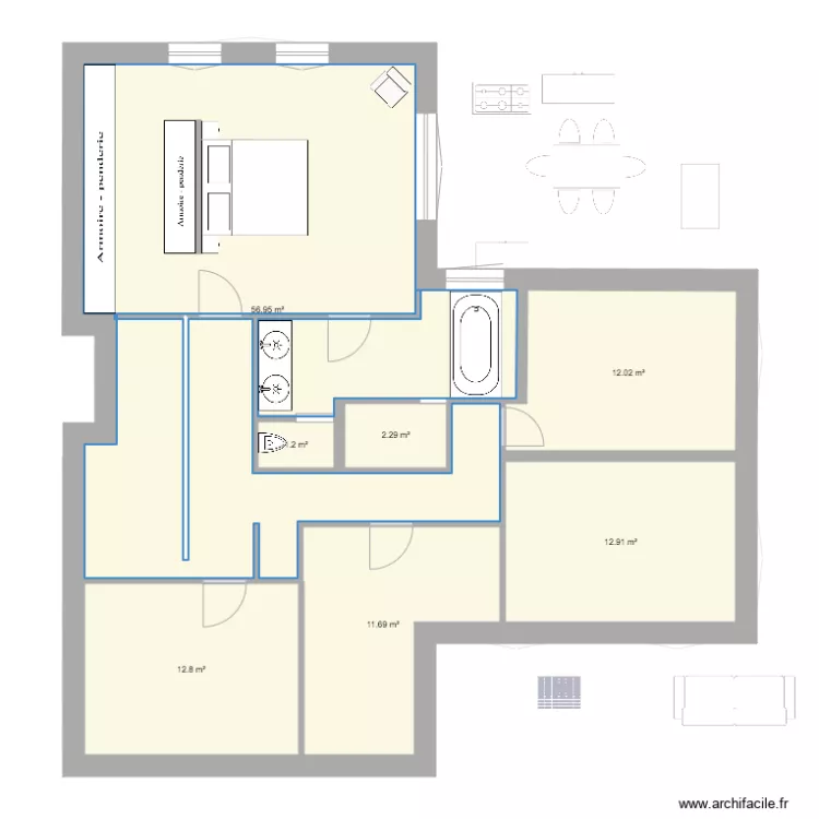 rez final avec tv. Plan de 
