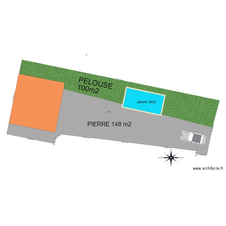 piscine. Plan de 0 pièce et 0 m2