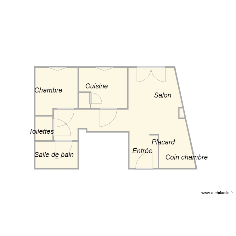 Croquis DEVAUX. Plan de 7 pièces et 16 m2