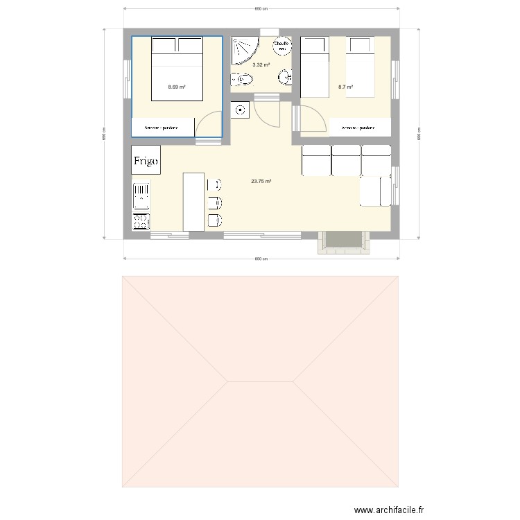 Plan maison 7a2li 48m2 type 1. Plan de 0 pièce et 0 m2