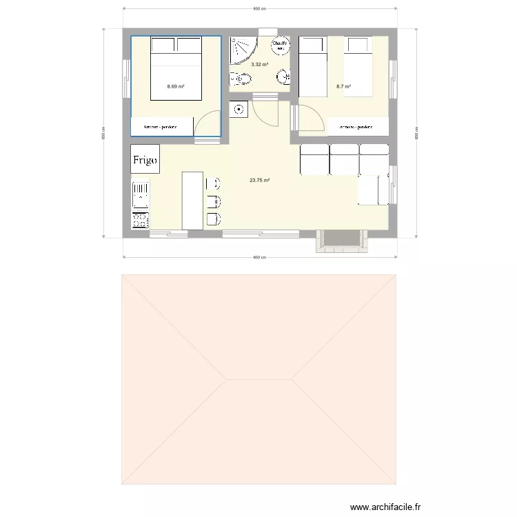 Plan maison 7a2li 48m2 type 1. Plan de 