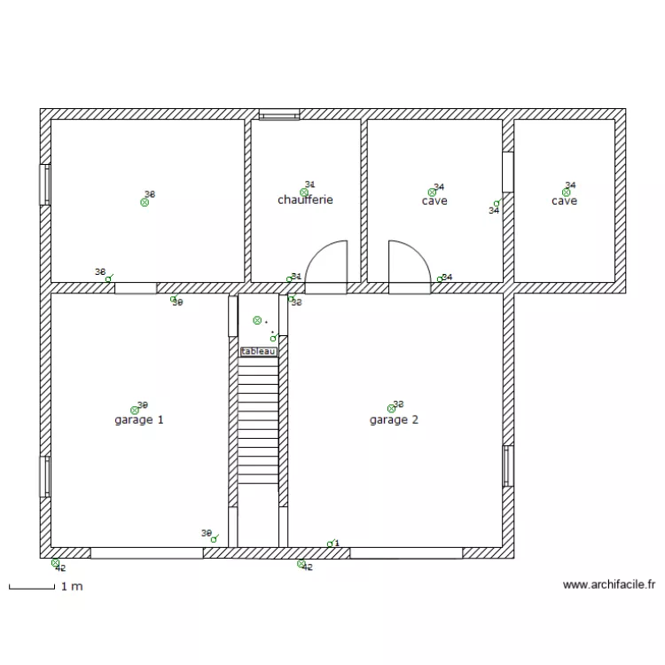sous-sol  eclairage. Plan de 
