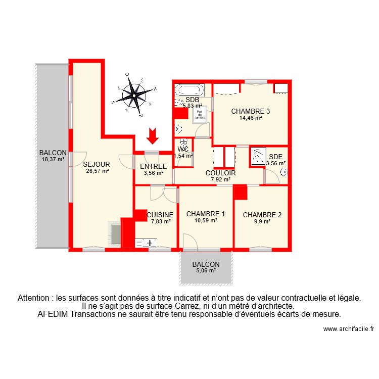 BI 7702 . Plan de 17 pièces et 118 m2