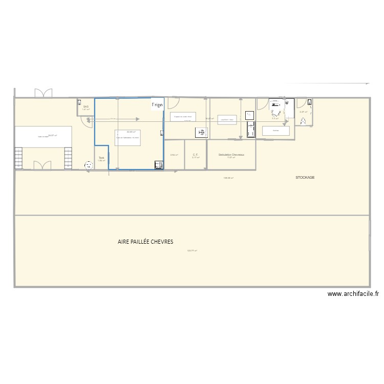 Bâtiment 1  Chèvrerie. Plan de 0 pièce et 0 m2