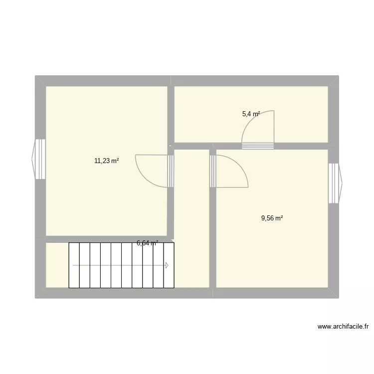 Etage Mouthiers. Plan de 4  et 33 m²
