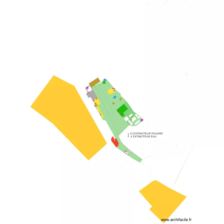 Les Audacieux 2026 EXTINCTEUR. Plan de 2  et 288 m²