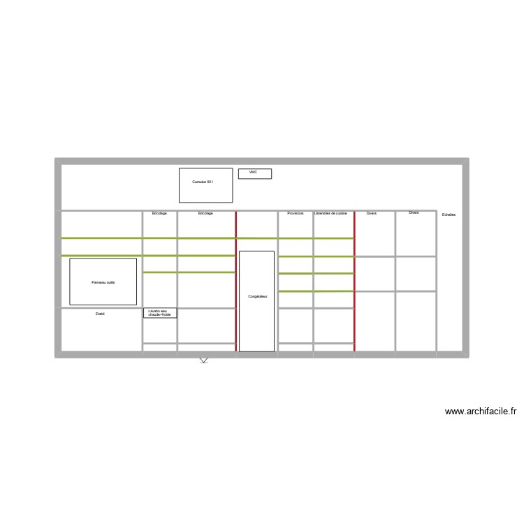 Mur garage cot&eacute; gauche. Plan de 0 pièce et 0 m2