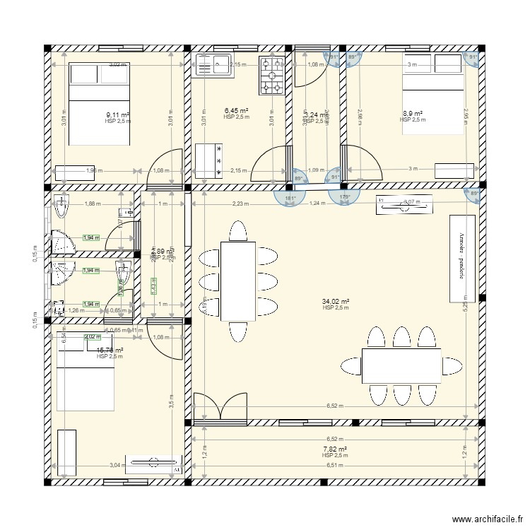 plan papa 2. Plan de 8 pièces et 88 m2