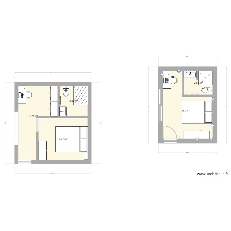 TEST 1. Plan de 5 pièces et 32 m2