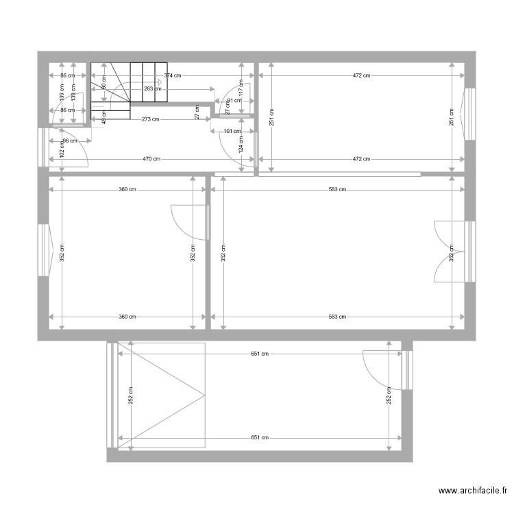 thibaut RdC. Plan de 7 pièces et 73 m2