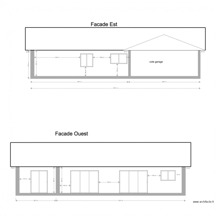 Facade Est et Ouest. Plan de 0 pièce et 0 m2