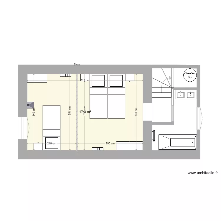 annexe &eacute;tage option 2. Plan de 