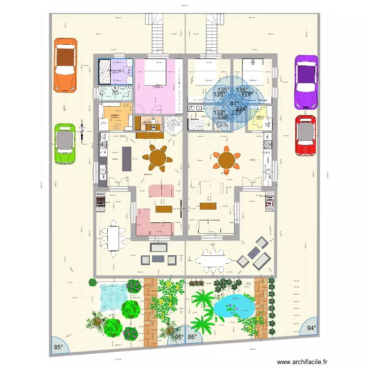 Cigale 2 appartements. Plan de 