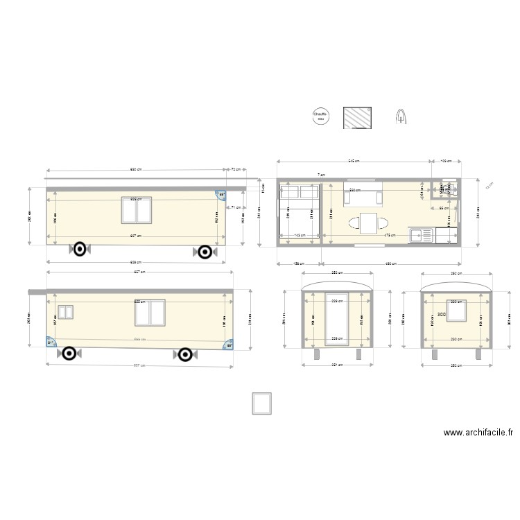 roulOTTE 650  r  faugier aménagé. Plan de 6 pièces et 47 m2