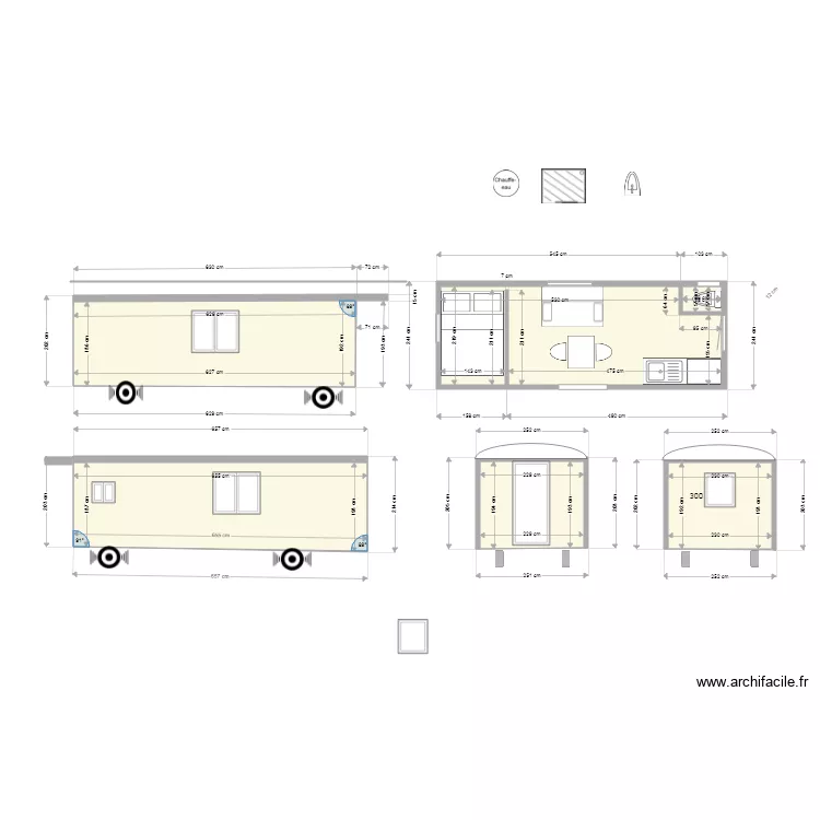 roulOTTE 650  r  faugier am&eacute;nag&eacute;. Plan de 