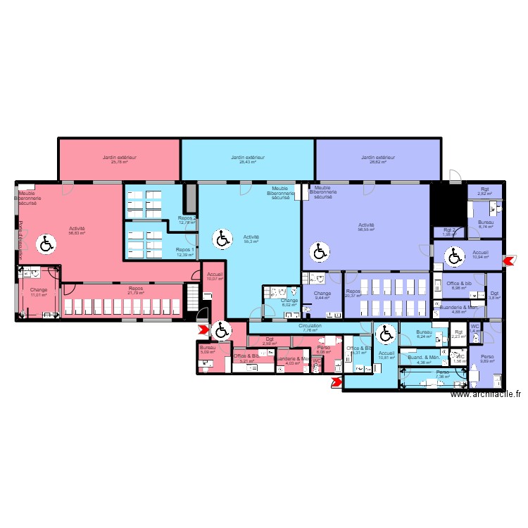 91 MONTGERON PROJET PMI 13 Mercure V3 090622 Arl. Plan de 40 pièces et 484 m2