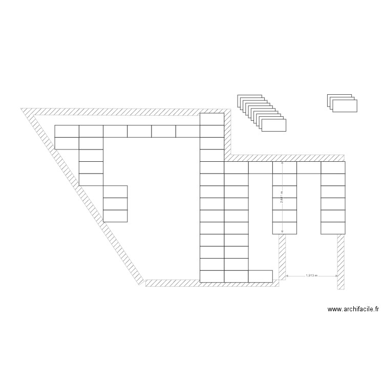 calepinnage terrasse bas 2023 45 90. Plan de 0 pièce et 0 m2