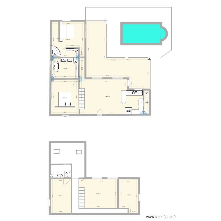 Maison Sainte-Anne. Plan de 9 pièces et 192 m2