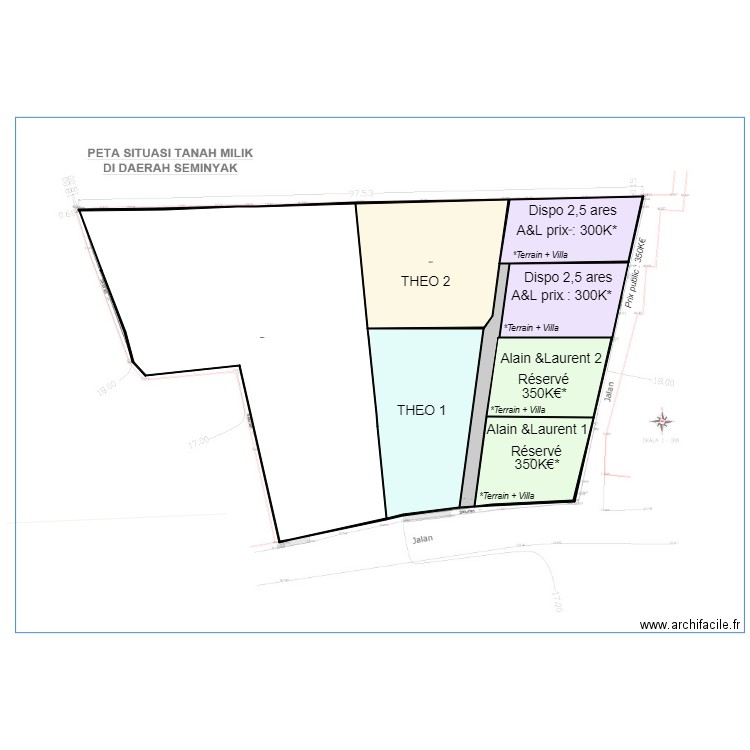 terrain AL 4 villas. Plan de 0 pièce et 0 m2