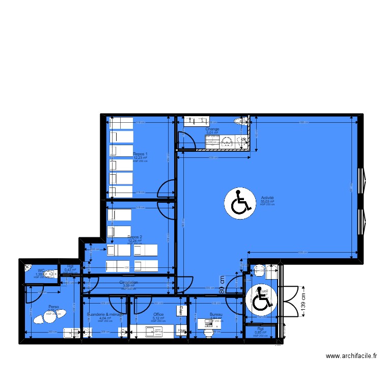 Mareuil les Meaux Projet JR 1. Plan de 13 pièces et 116 m2