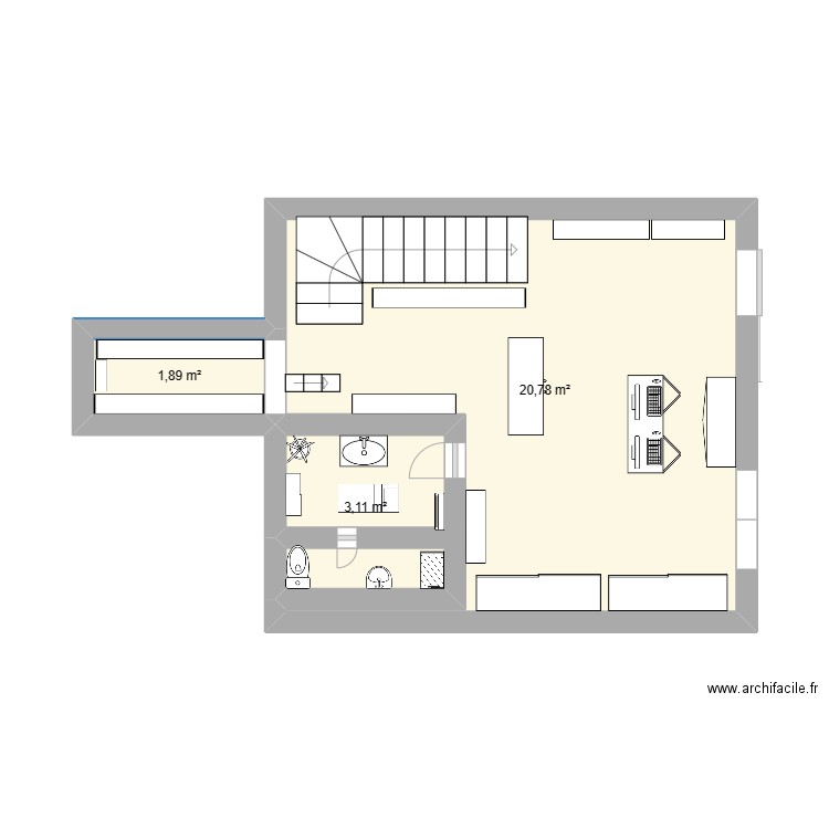 plan rez de chaussee marionnaud. Plan de 3 pièces et 26 m2