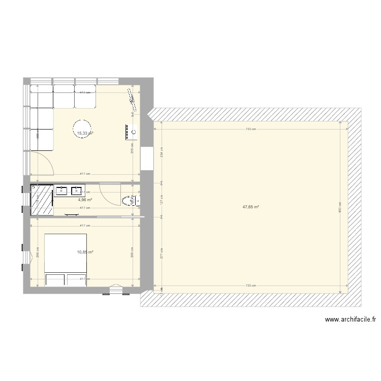 extension petite maison. Plan de 0 pièce et 0 m2