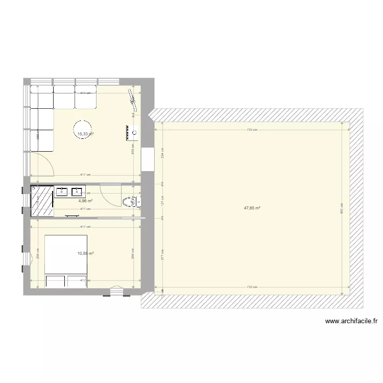 extension petite maison. Plan de 