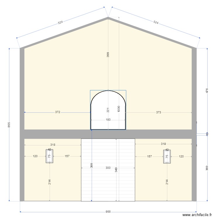 Façade Sud 29 av de Brouilla St Jean Lasseille avant travaux. Plan de 0 pièce et 0 m2