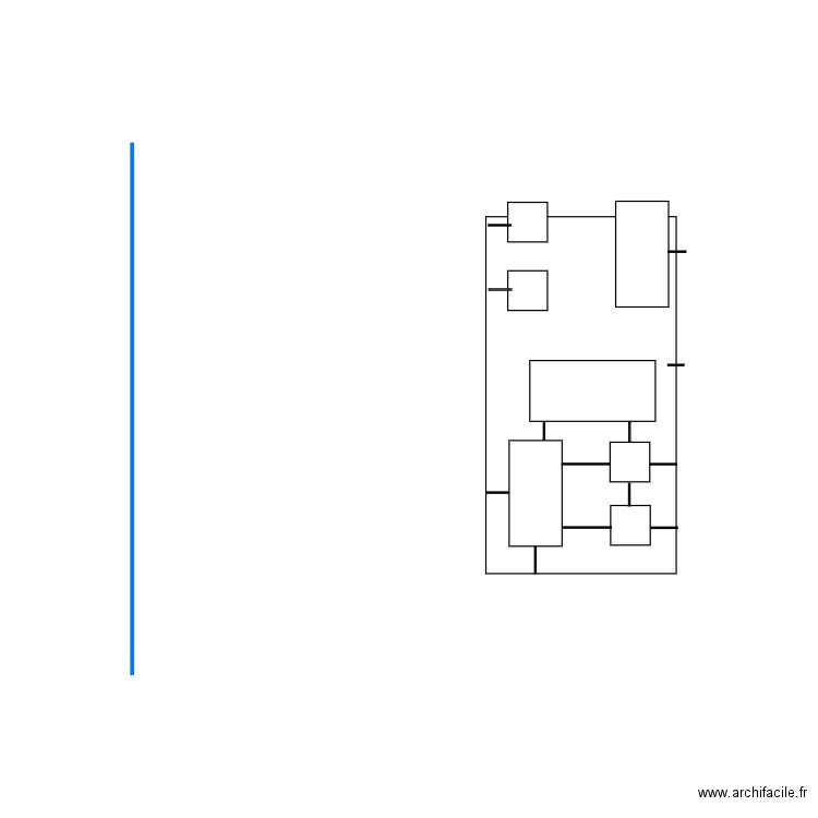 Cloison pleine. Plan de 0 pièce et 0 m2