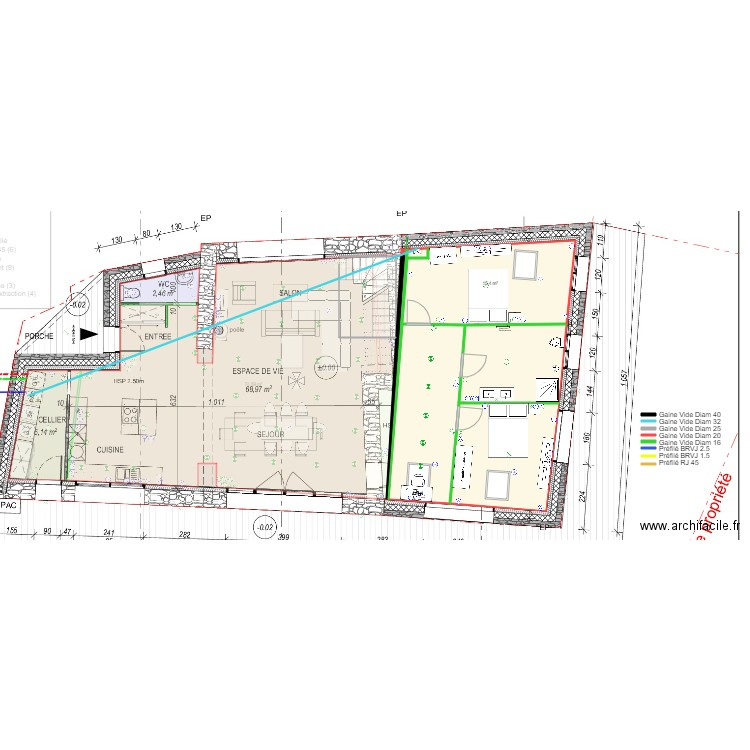 Sandra et Max DIAM 32 Etage. Plan de 11 pièces et 182 m2