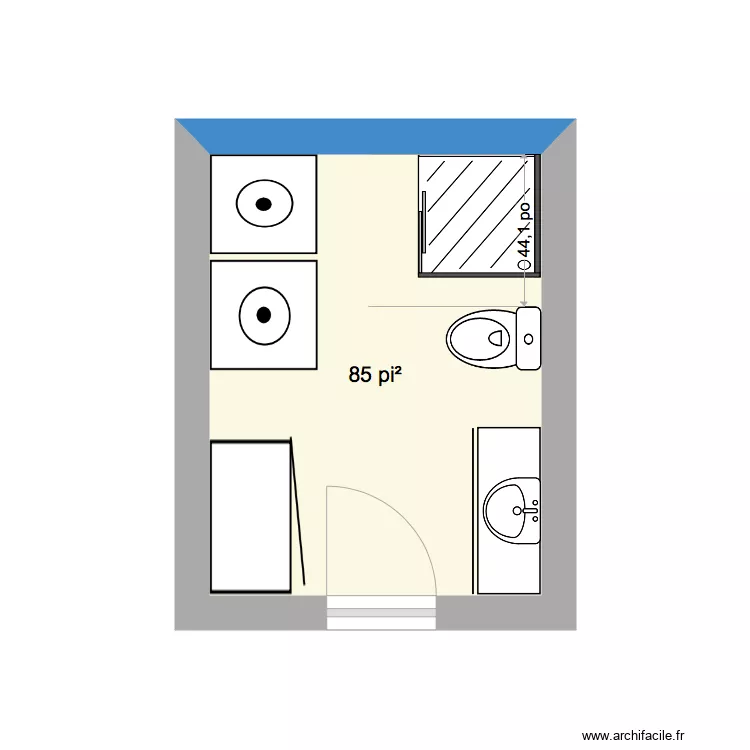 Salle de bain Sous sol. Plan de 