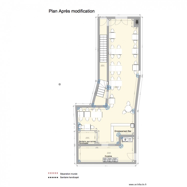 Plan après modification. Plan de 0 pièce et 0 m2