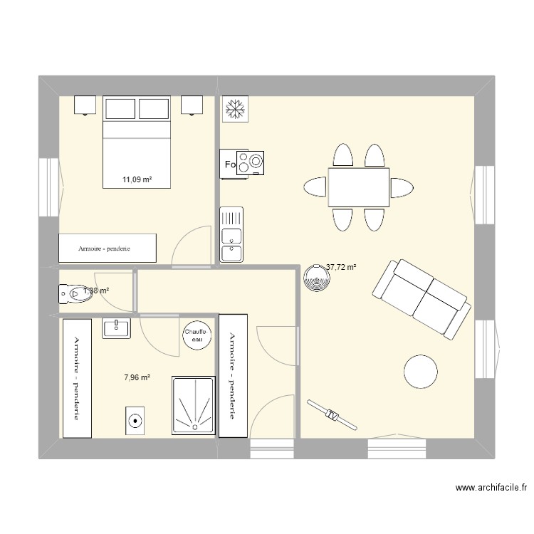 chambre derrière 1. Plan de 0 pièce et 0 m2