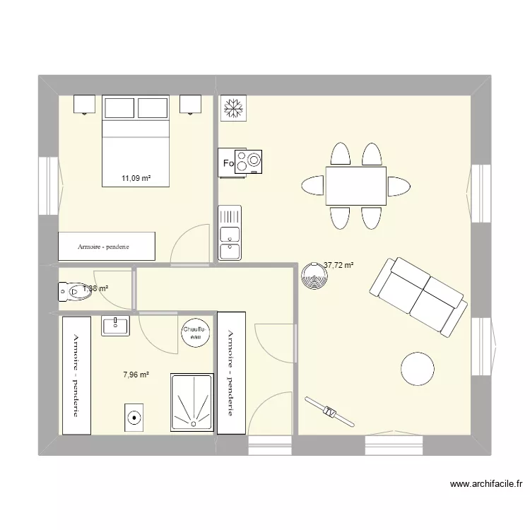 chambre derri&egrave;re 1. Plan de 