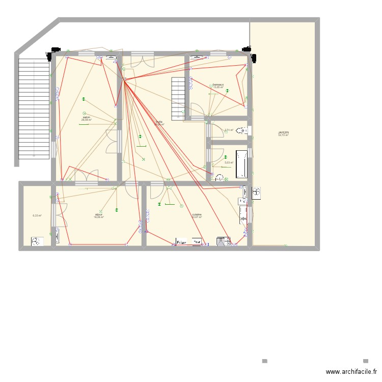 GALMA R.D.CH.. Plan de 9 pièces et 185 m2