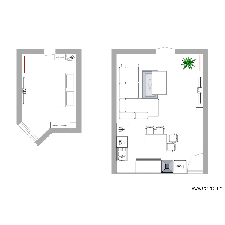 Appartement Clement Sejour et chambre . Plan de 0 pièce et 0 m2