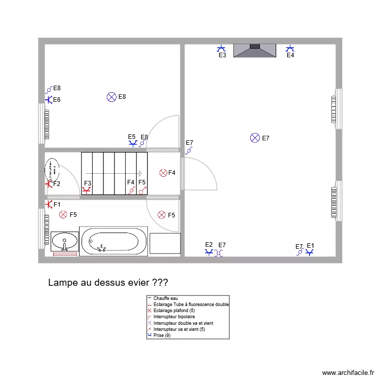 Etage Electrique Num&eacute;rot&eacute;. Plan de 