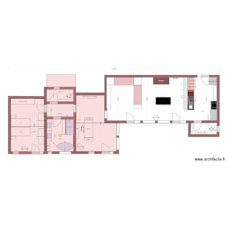 Plan coté 230920 - lino. Plan de 7 pièces et 111 m2